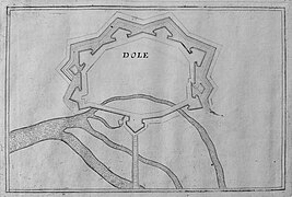 Plan des fortifications de Dole (Jura), attribuable à C. Chastillon