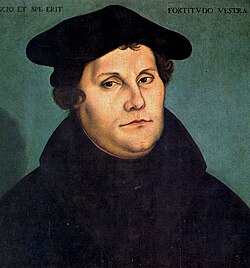 Portrait de Martin Luther par Lucas Cranach l'Ancien.