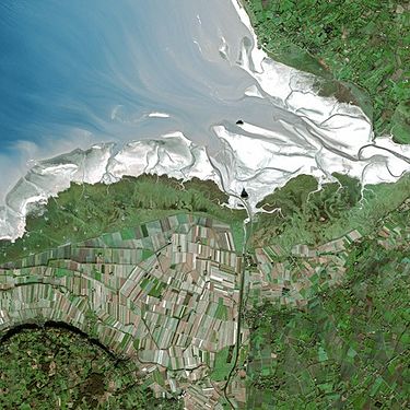 Mont Saint-Michel vist pel satèl·lit Spot l'any 2003