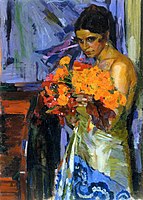 Олександр Мурашко. «Жінка з квітами». 1918