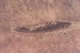 Vue satellite des monts Sinjar.