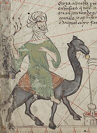 Abu Becre ibne Omar, o fundador de Marraquexe, no Atlas Catalão do século XIV