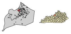 Location of Rolling Fields in Jefferson County, Kentucky