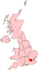 London region shown within the United Kingdom.