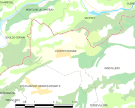 Mapa obce Courtefontaine