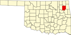 Karte von Mayes County innerhalb von Oklahoma