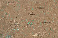 Map of Arabia quadrangle with major craters.