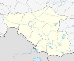 Mapa konturowa Samcche-Dżawachetii, w centrum znajduje się punkt z opisem „Aspindza”