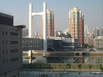 Pont sur la rivière Shenzhen, entre Shenzhen et Hong Kong.
