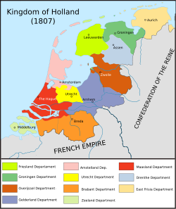 Hollannin kuningaskunta vuonna 1807.