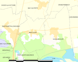 Mapa obce Bazicourt