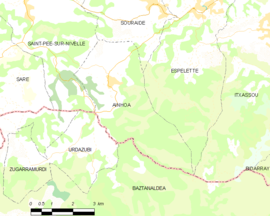 Mapa obce Ainhoa