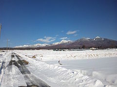 原村から望む雪の八ヶ岳連山