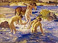 George Lambert: Anzacs ao banho de mar, 1914. Mildura Arts Centre