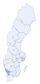 Poziția regiunii Halland