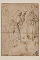 Две ведьмы. Перо, бистр. 12,5×8,5 см. Музей Бойманса-ван Бёнингена. Роттердам