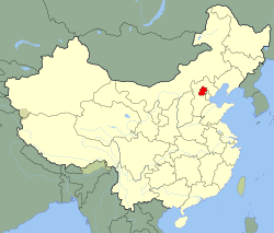 中華人民共和国中の北京市の位置