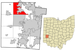 Location in Montgomery County and the state of Ohio.