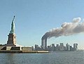 Statue of Liberty and WTC fire