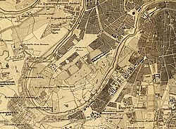Колодец и ручей Вавилон на фрагменте карты 1880 года.