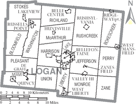 Kaart van Logan County