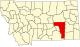 State map highlighting Rosebud County