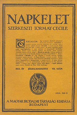 Az első évf. (1923) hetedik számának (júl.-aug.) címlapja