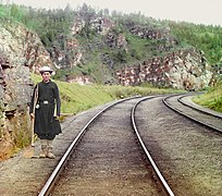 烏法與車里雅賓斯克之間、烏拉爾山脈內鄰近烏斯季-卡塔夫、橫跨尤留贊河的巴什基爾轉轍員，1910年