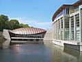 Image 42A wing of Crystal Bridges spans its namesake spring, April 2012 (from Culture of Arkansas)