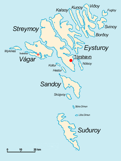 Kort over de færøske øer