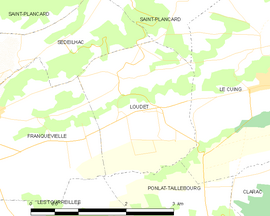 Mapa obce Loudet