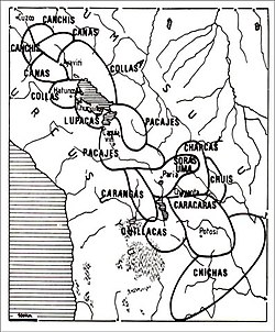 The Colla culture area, in the northern Titicaca Basin, along with other altiplano polities.