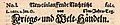 Neu-einlauffende Nachricht von Kriegs- und Welt-Händeln vom 1. Januar 1660