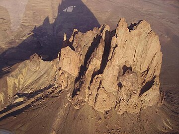 Aerial view of Shiprock in true color