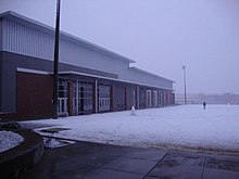 USC Band Hall in Snow..