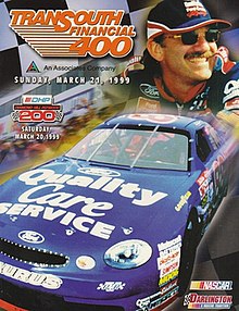 The 1999 TranSouth Financial 400 program cover, featuring Dale Jarrett.