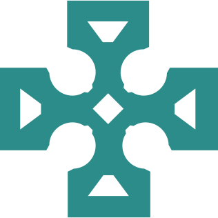 Celtic cross with no circle, teal