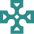 Celtic cross with no circle, teal