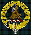 Campbell of Possil crest badge on ancient Campbell tartan Motto: Do and Hope