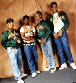 Promotional shoot, circa late 1980s or early 1990s, of the most well known line-up of the group. From left to right Fresh Kid Ice, Mr. Mixx, Brother Marquis, and Luke.