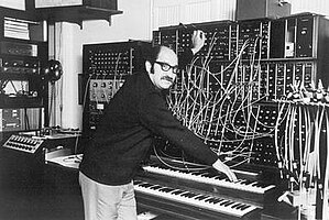 Garson at his Moog synthesizer