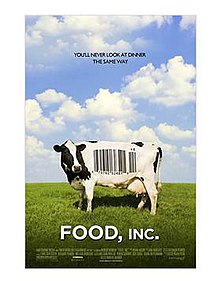 A cow with a barcode printed on its side. The tagline reads "YOU'LL NEVER LOOK AT DINNER, THE SAME WAY."