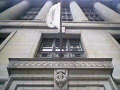 A fasces above an entrance