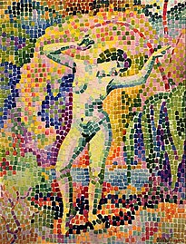 Jean Metzinger, 1906, La danse, Bacchante, oil on canvas, 73 x 54 cm. The subject of maenads remained popular in the arts at least into the early 20th century