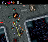 Four stages are side-scrolling (top) while two are played from an overhead perspective (bottom).