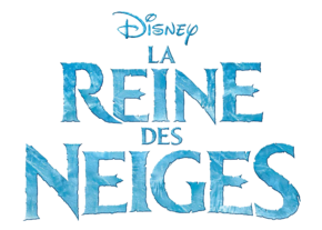 Le logo est constitué du titre « La Reine des neiges » écrit en lettres de glace.