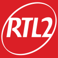 Logo flat design du site internet d'RTL2 en 2015.