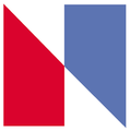 Logo kesembilan NBC, berupa N dari 2 trapesium (1975-1979)