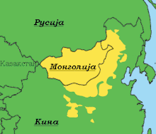 Распрестранетост на монглоски јазик (жолта боја)