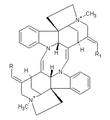 Toxiferina (R=OH, R1=OH),dihidrotoxiferina (R=H, R1=H)